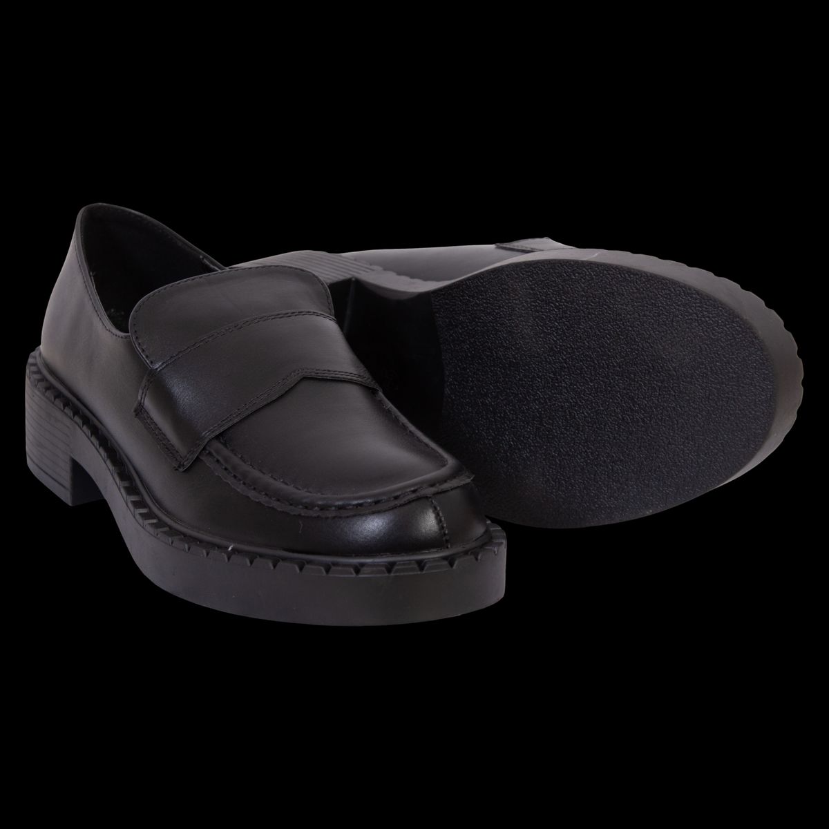 Ideal Shoes Dame Loafers - Black - 36