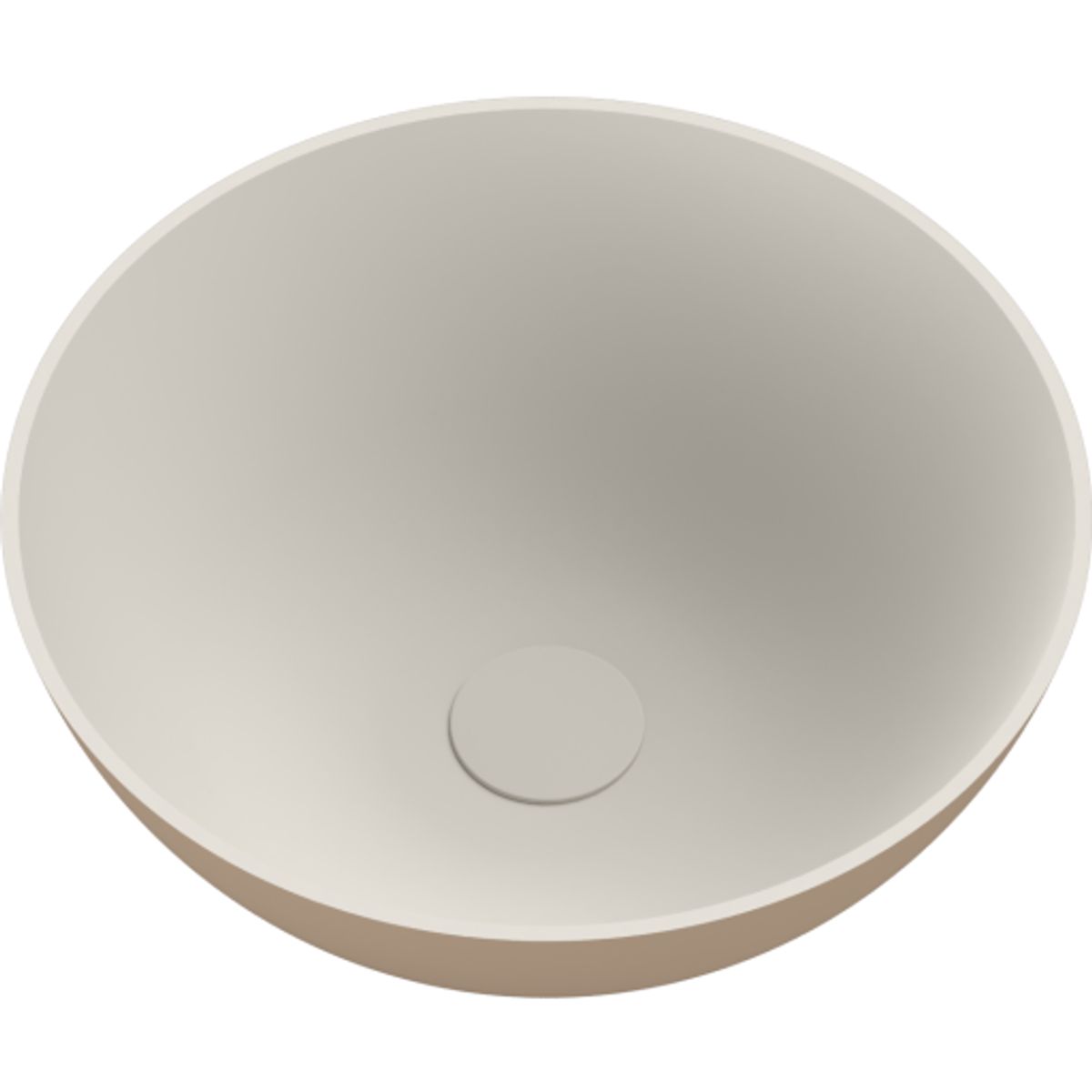 Ideavit SolidThin-39 håndvask, Ø39 cm, mat beige/hvid