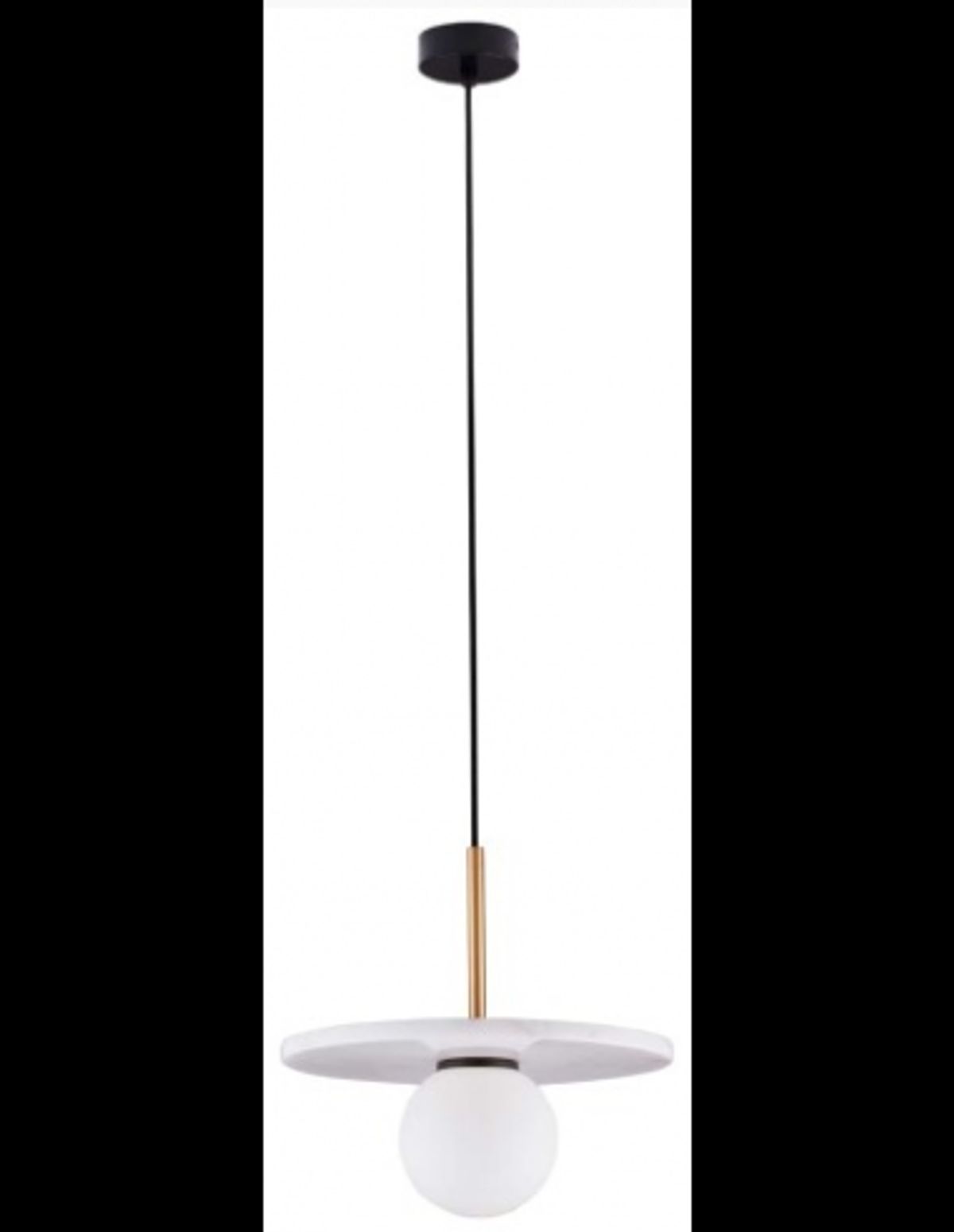 IDOR Loftlampe i marmor og opalglas Ø30 cm 1 x G9 - Hvid marmor/Messing