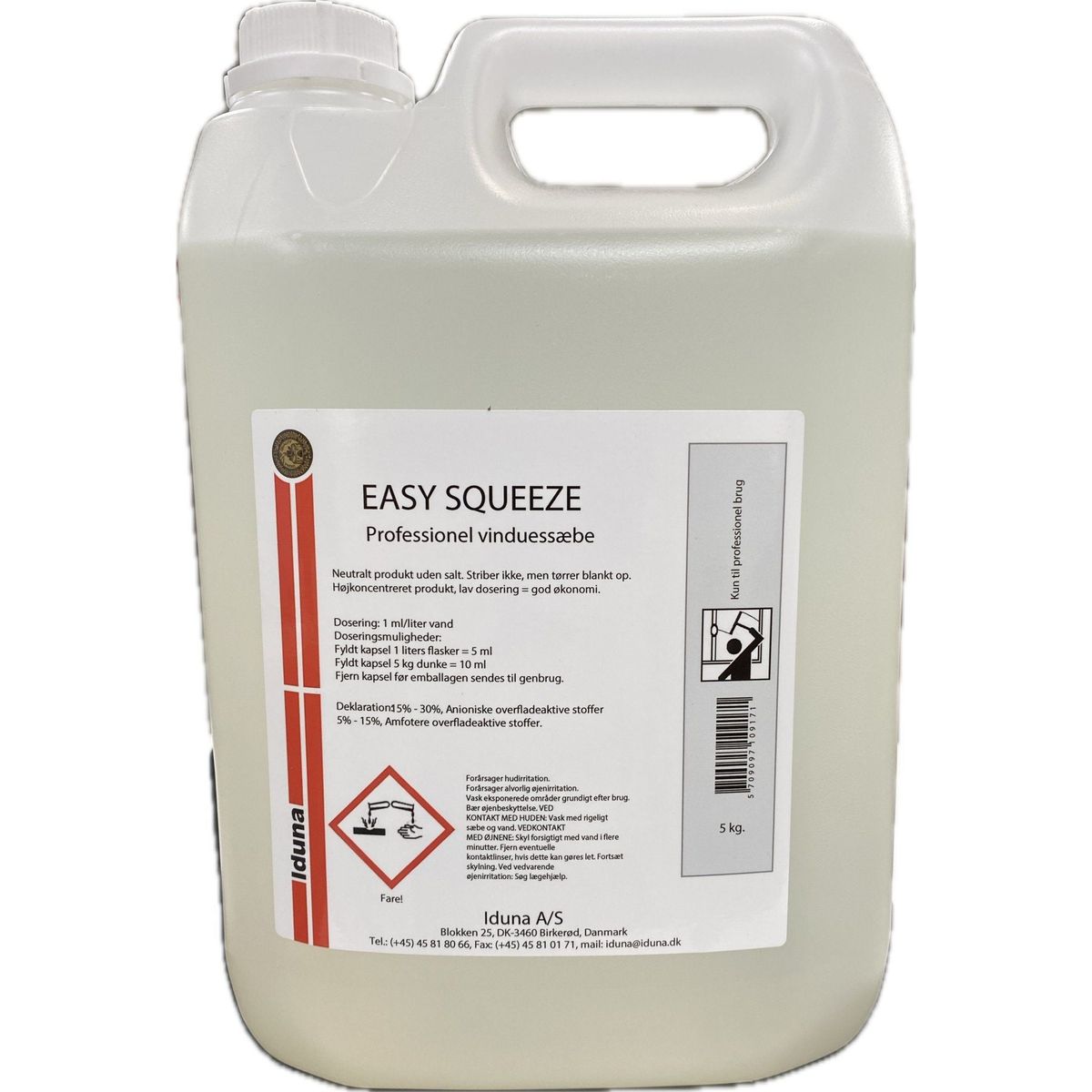 Iduna Easy Squeeze professionel vinduessæbe 5 liter