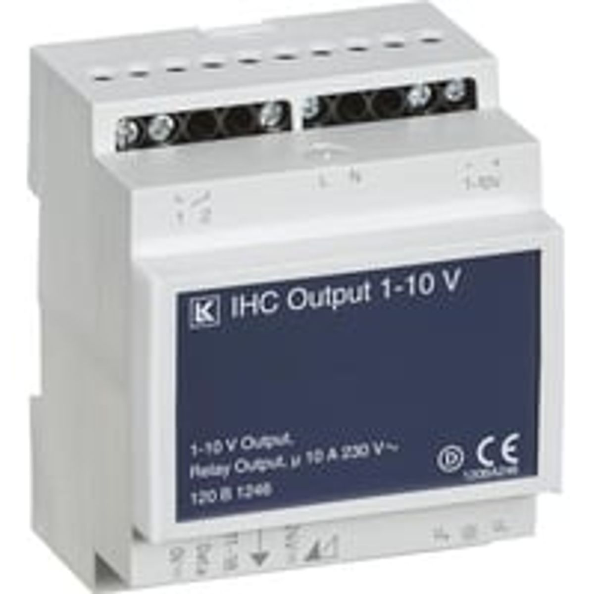 IHC Control, Output modul 1-10V med n 1-10Vdc analog udgang og n 230Vac rel udgang - Lauritz Knudsen