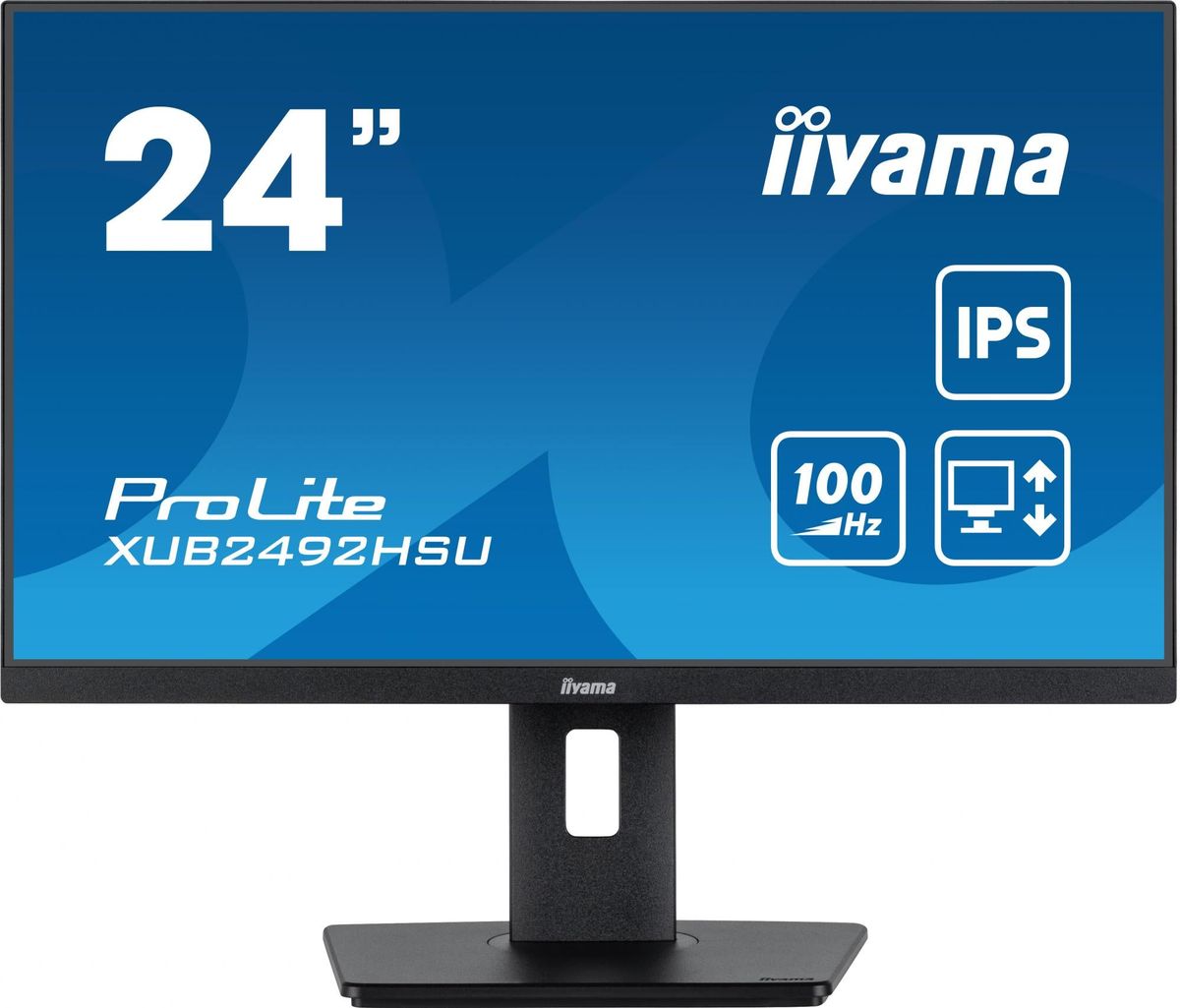 iiyama ProLite XUB2492HSU-B6 24 1920 x 1080 (Full HD) HDMI DisplayPort 100Hz Pivot Skærm