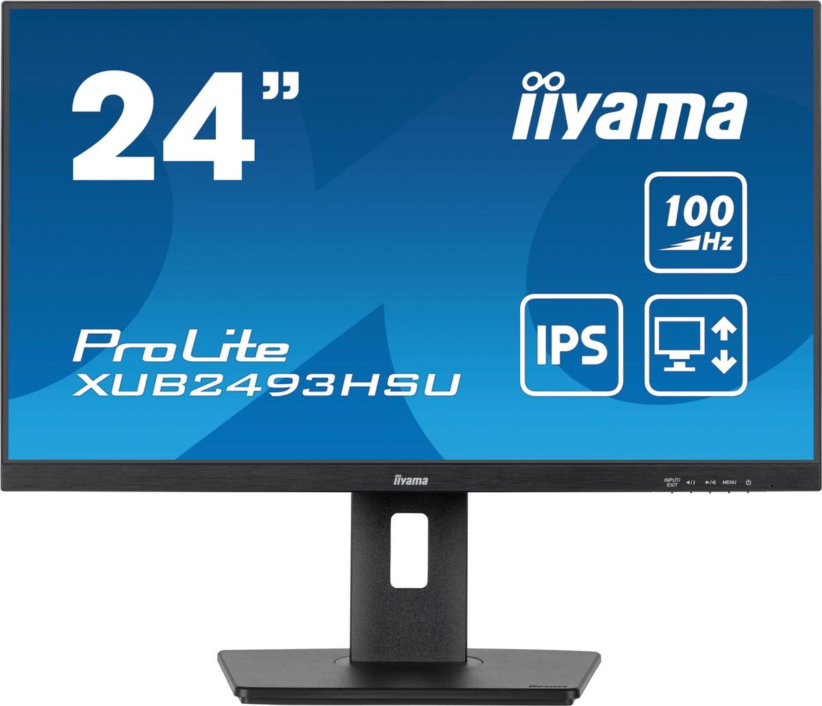 iiyama ProLite XUB2493HSU-B6 24 1920 x 1080 (Full HD) HDMI DisplayPort 100Hz Pivot Skærm