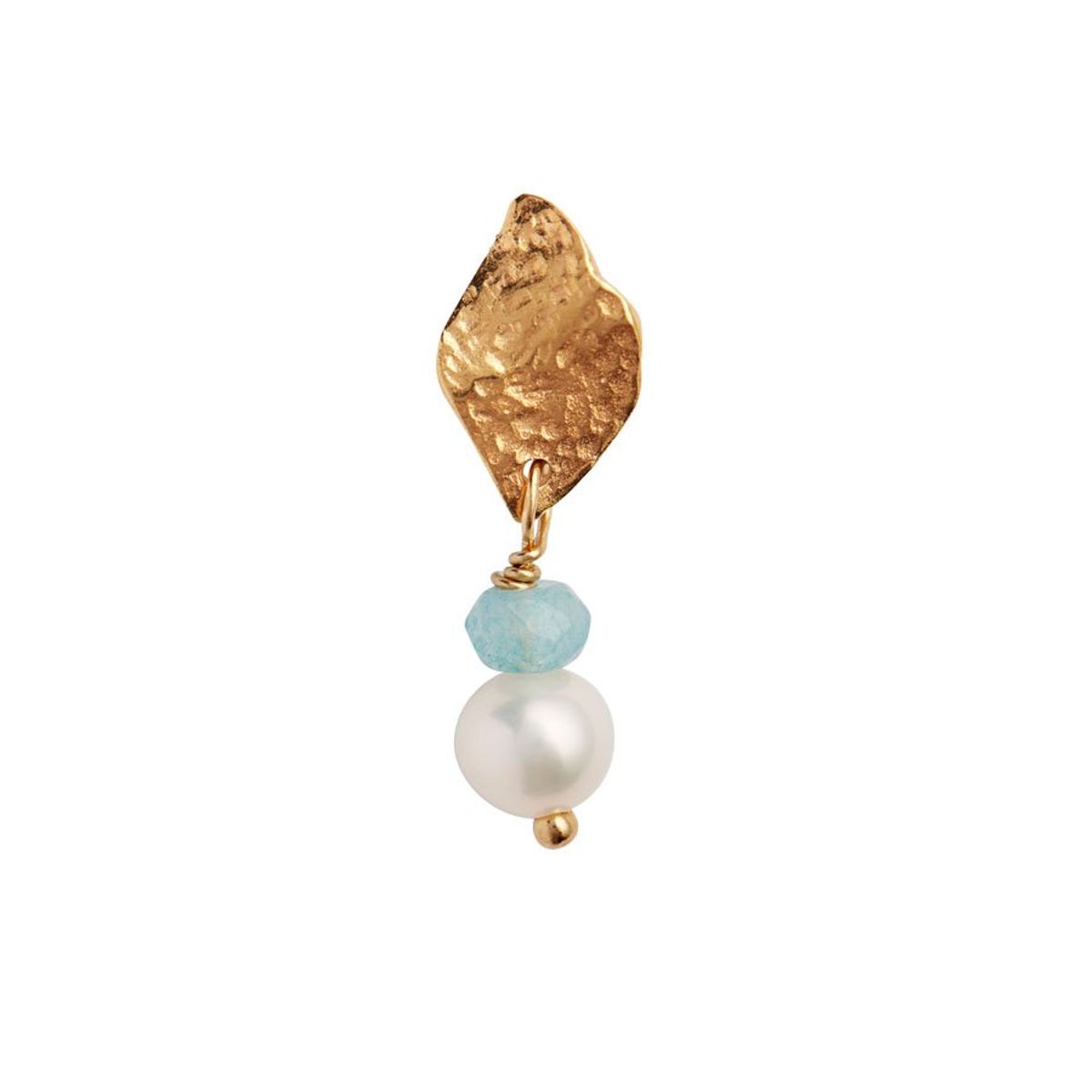 Ile de L'Amour w. Pearl & Light Blue Topaz Earring