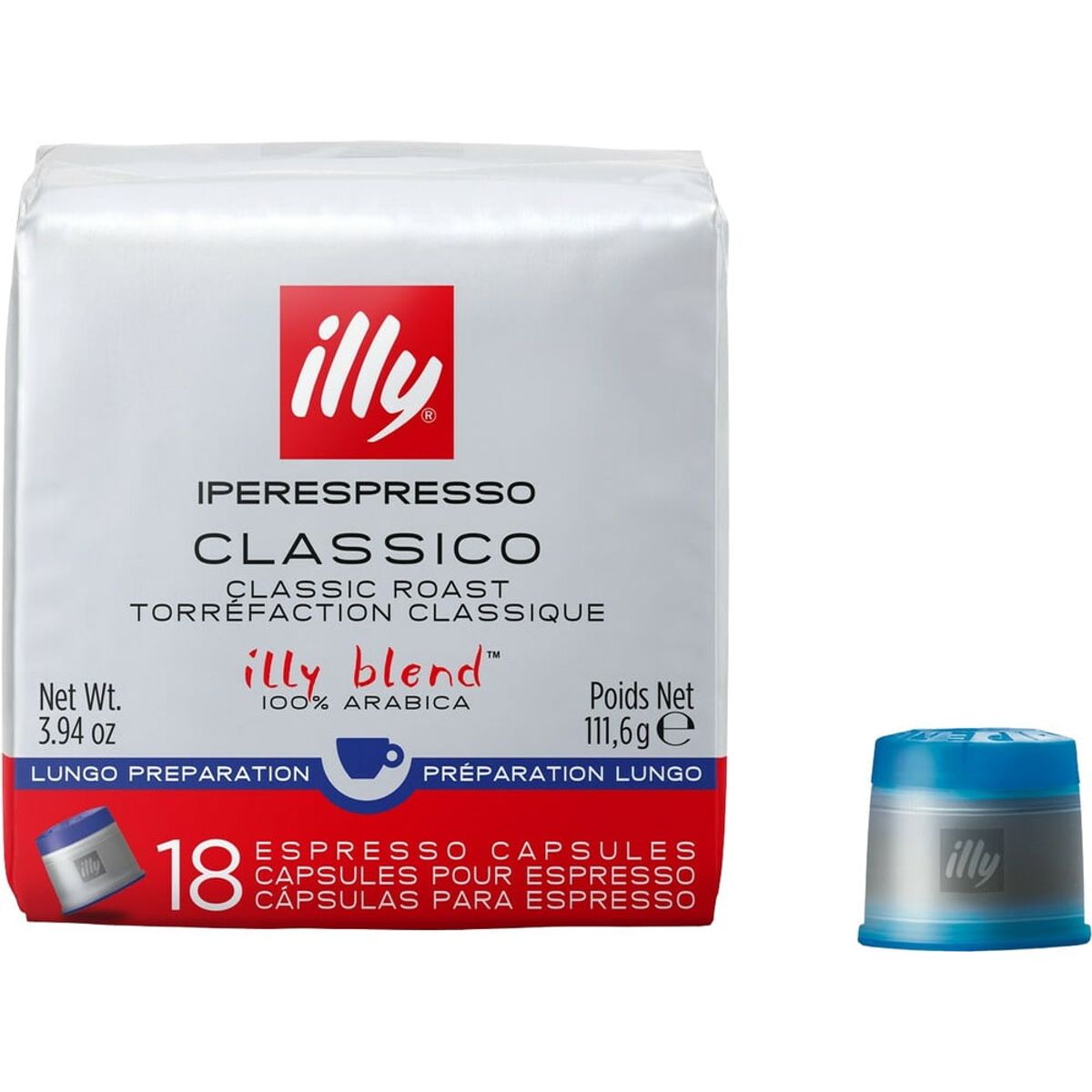 Illy - Classico Lungo (18 stk) - Kapsler til Illy Iperespresso