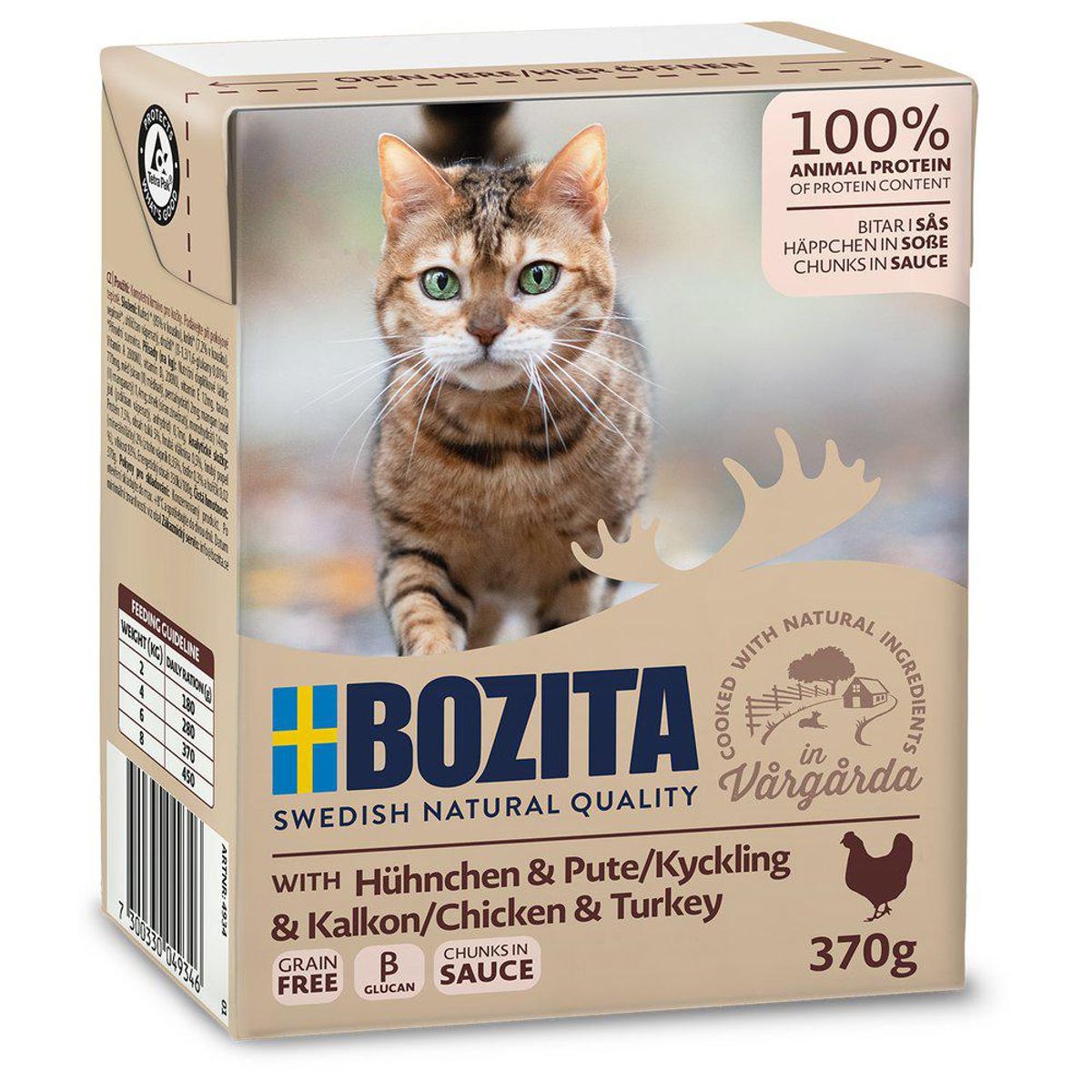 Imazo - Bozita Vådfoder Til Katte, Kylling Bidder i sovs, 370g - Kattefoder