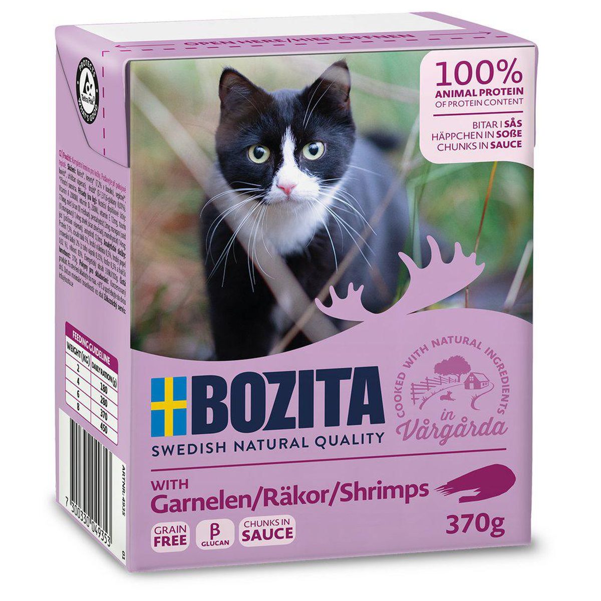 Imazo - Bozita Vådfoder Til Katte, Reje Bidder i sovs, 370g - Kattefoder