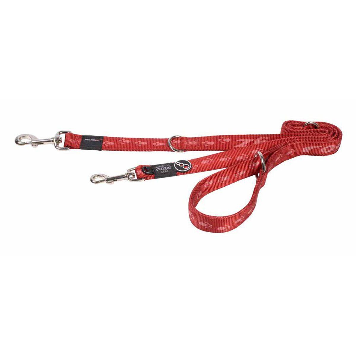 Imazo - Rogz Alpinist Multi-Koppel Line Rød 25mm 180cm - Snor til kæledyr - Webbing","Nylon