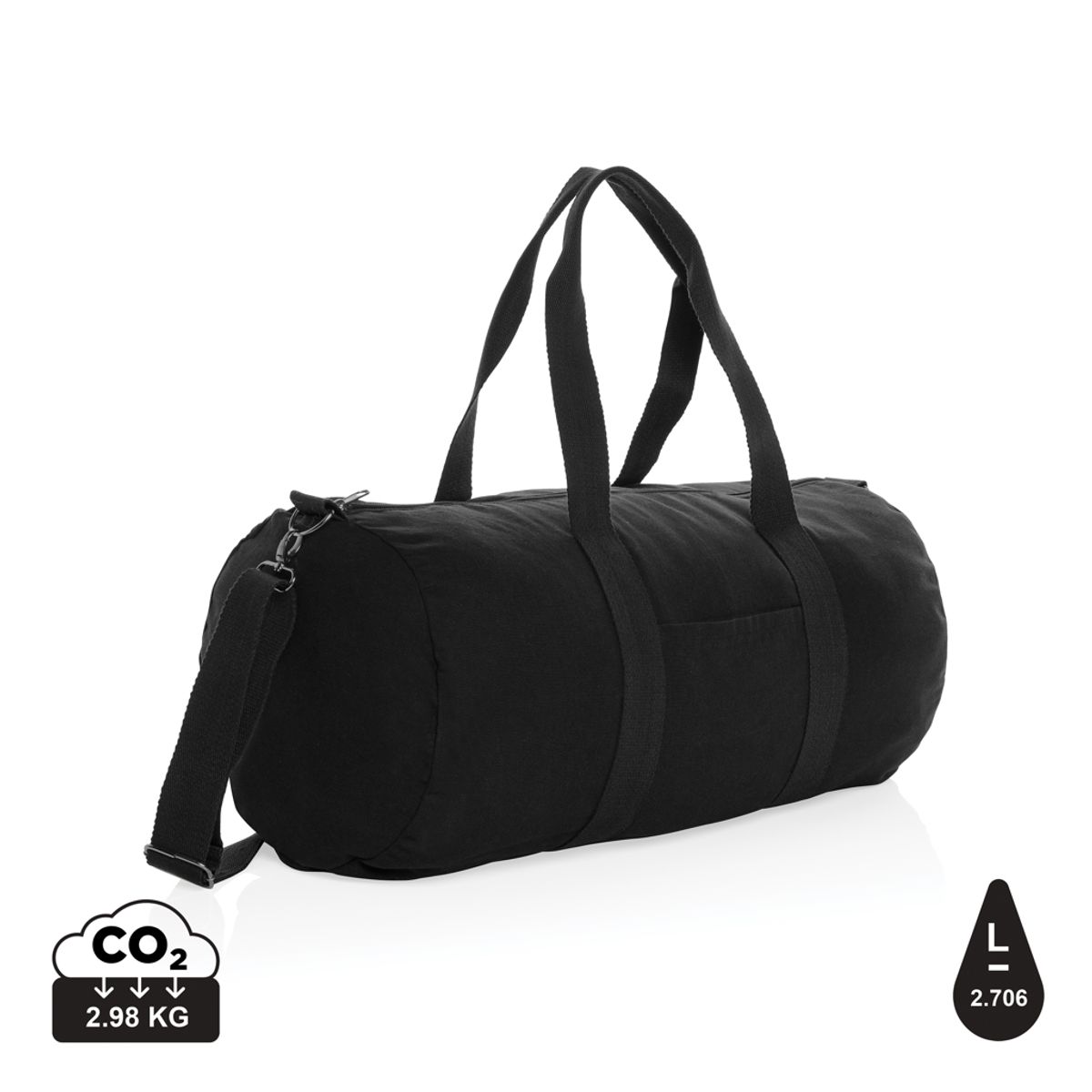 Impact Aware&trade; 285gsm Rcanvas Duffel Taske, Ufarvet, Sort