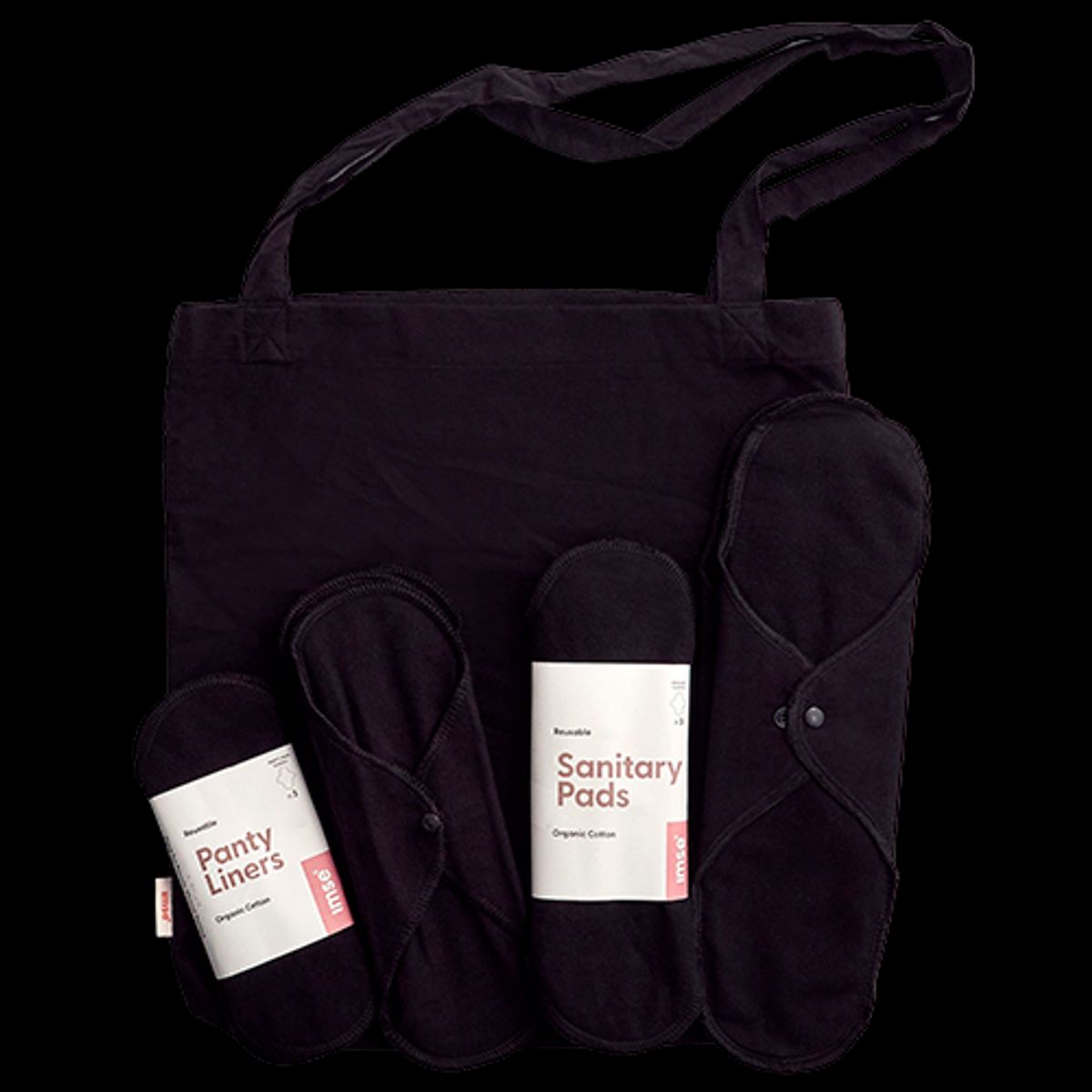 ImseVimse Start Kit Sanitary Pads Black 1 sæt.