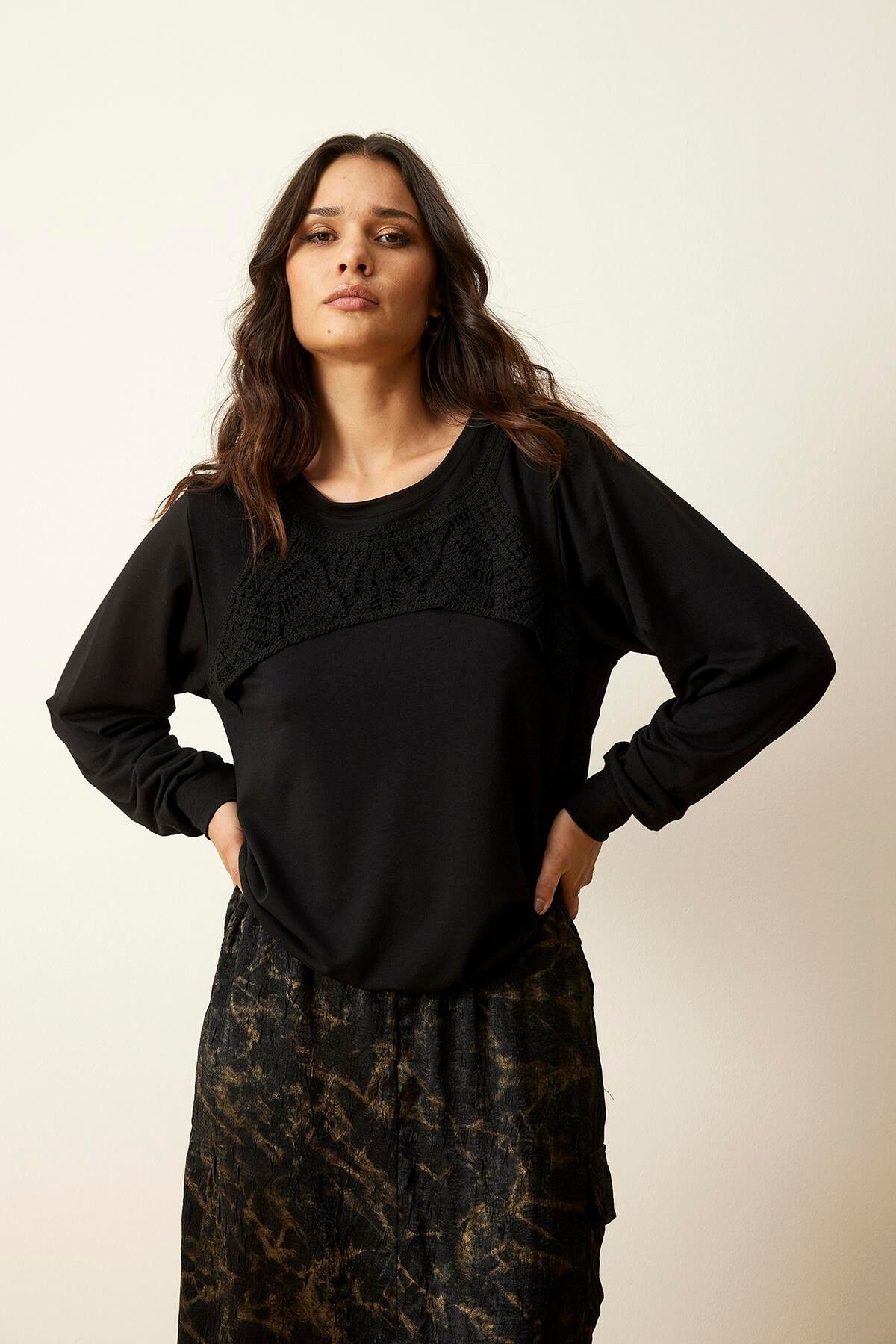 IN FRONT Dolly Sweatshirt, Farve: Black, Størrelse: L, Dame