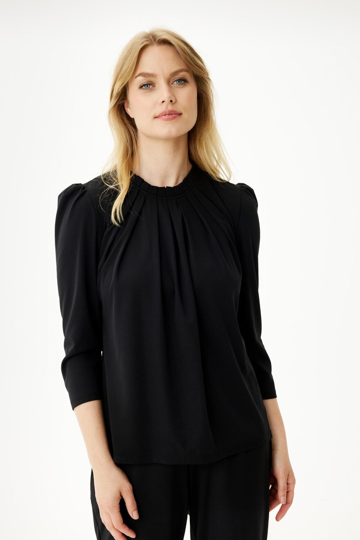 IN FRONT Grazia Bluse, Farve: Black, Størrelse: XL, Dame