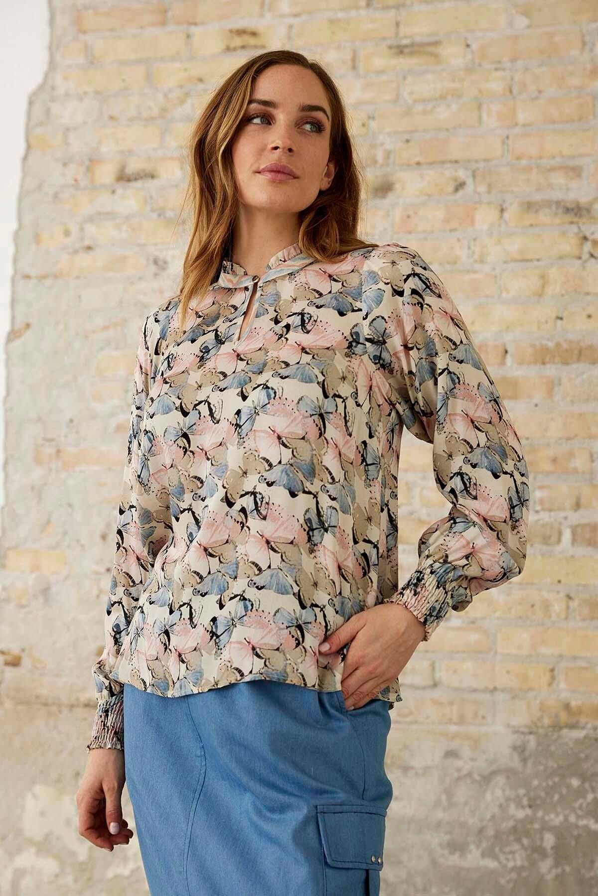 IN FRONT Juliet Bluse, Farve: Multicolour, Størrelse: XL, Dame