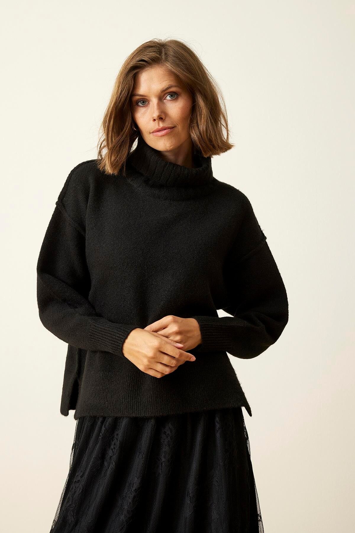 IN FRONT Loulou Sweater, Farve: Black, Størrelse: M, Dame