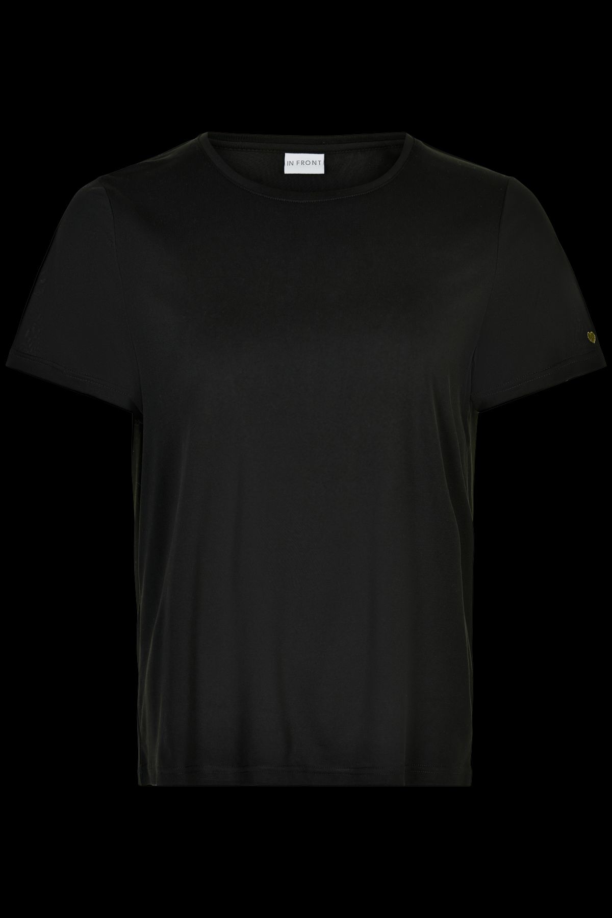 IN FRONT Nina T-shirt, Farve: Black, Størrelse: M, Dame