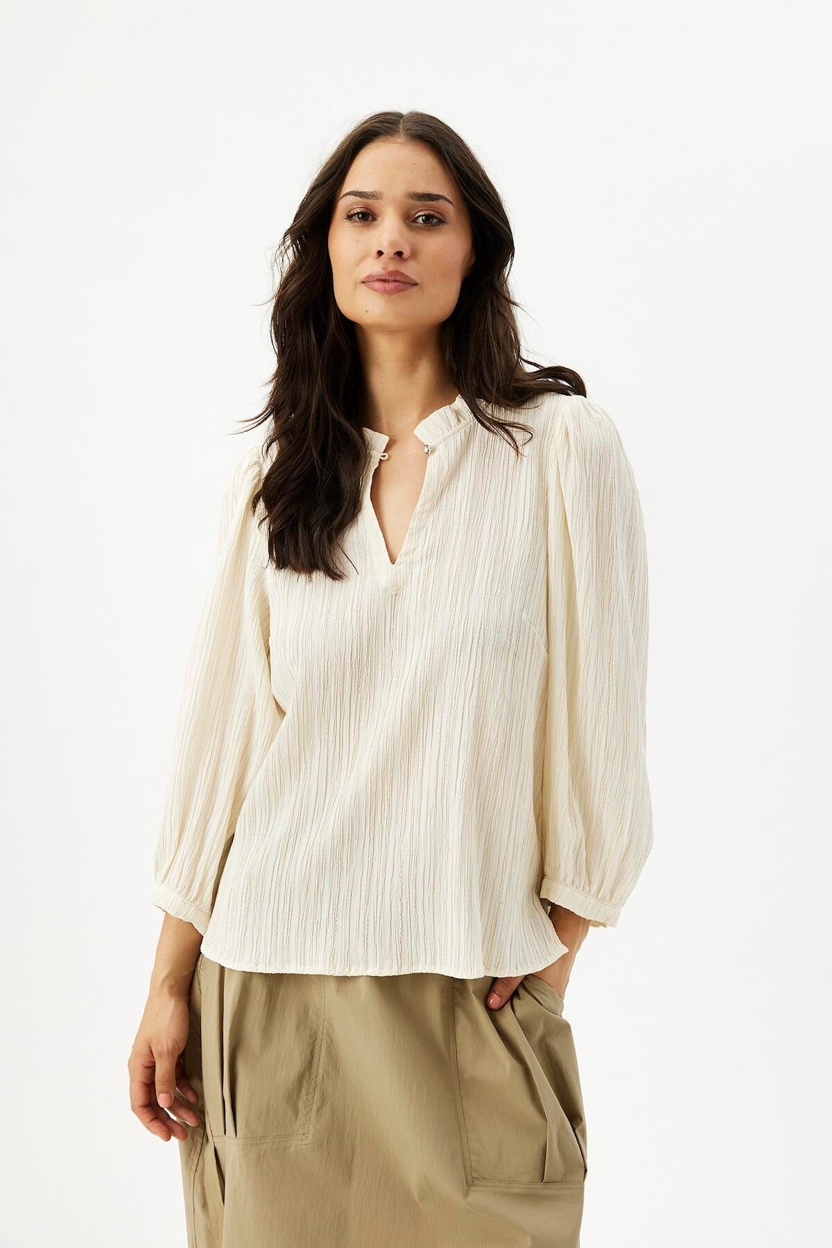 IN FRONT Tove Bluse, Farve: Off White, Størrelse: XL, Dame