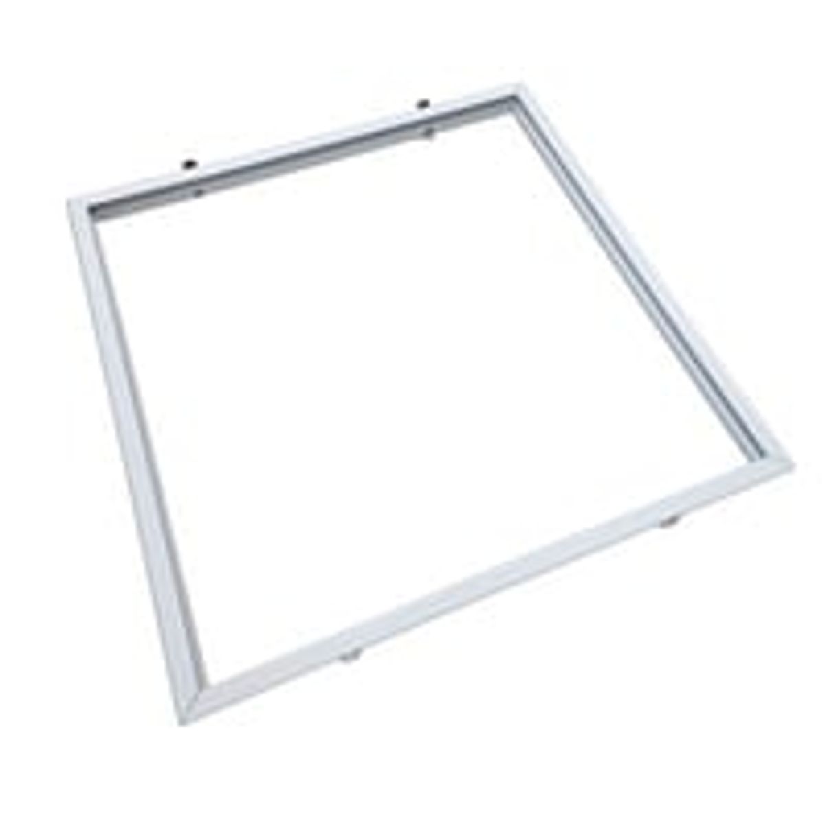 Indbygningsramme til 60x60 LED panel, til troldtekt og gips, clips, hvid kant