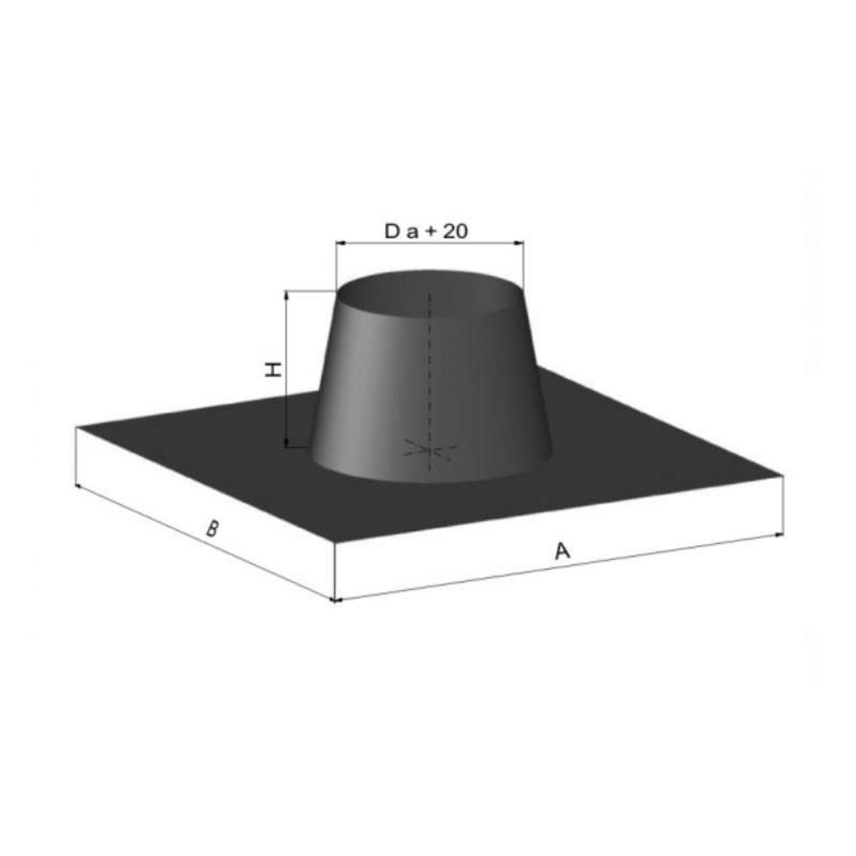 Inddækning til tagpap 0-45 ° Ø150/250 - 11-32 °