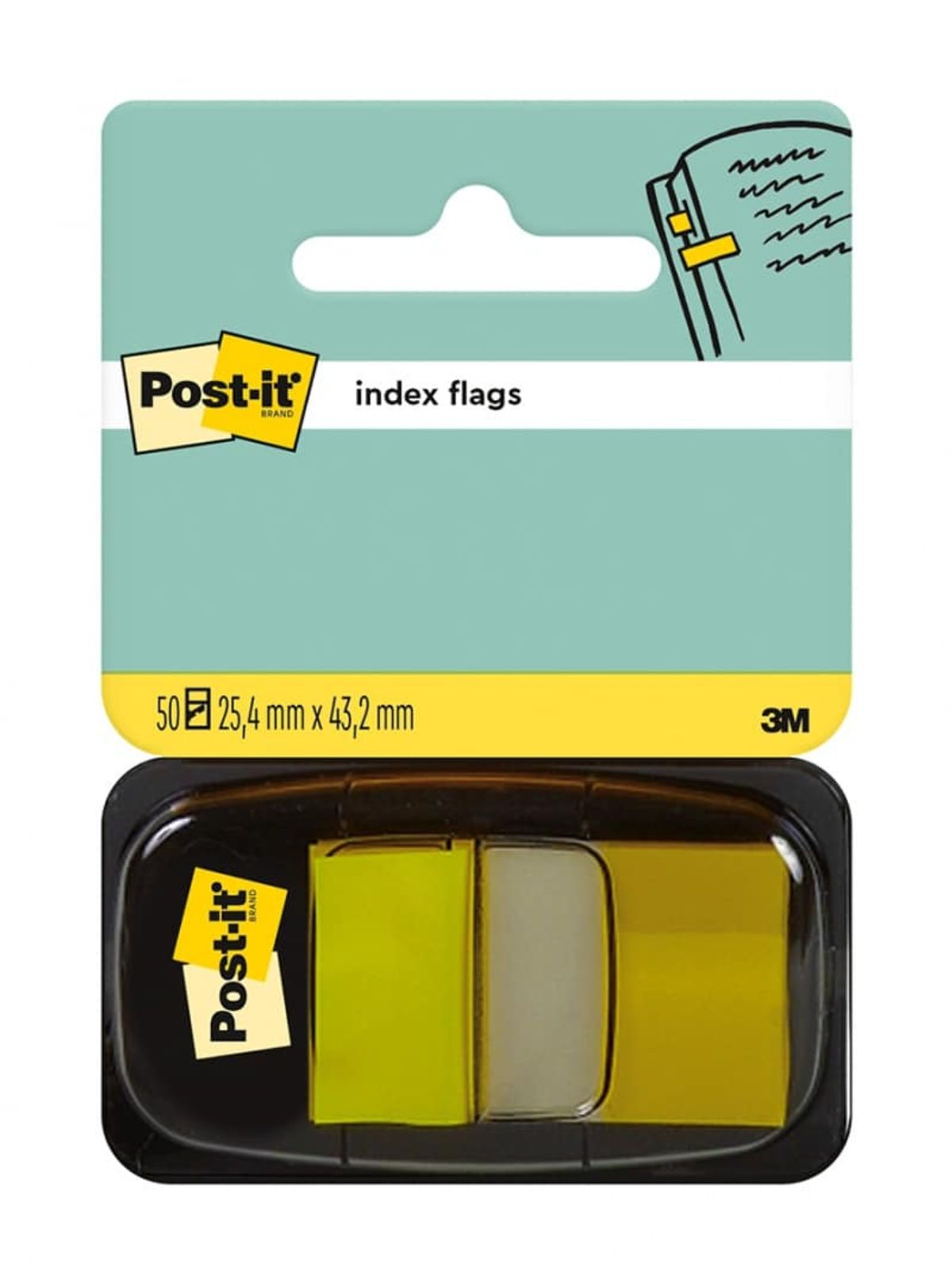 Indeksdeler, POST-IT® (680-5), PP, 25x43mm, 50 kort, gul,.