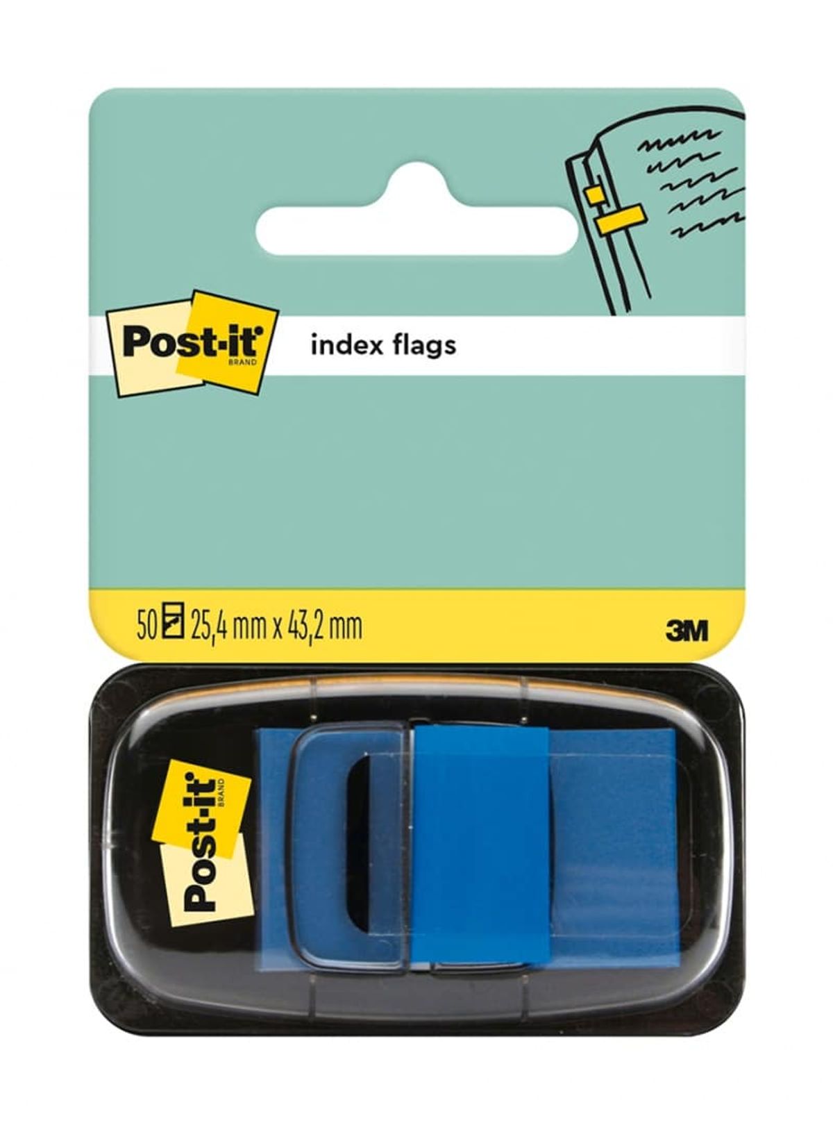 Indekseringsfaner POST-IT® (680-2), PP, 25x43mm, blå, 50 stk..