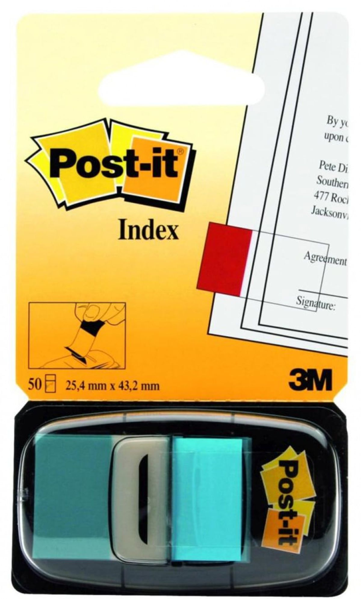 Indekseringsfaner POST-IT® (680-23), PP, 25x43mm, 50 faner, klar blå.