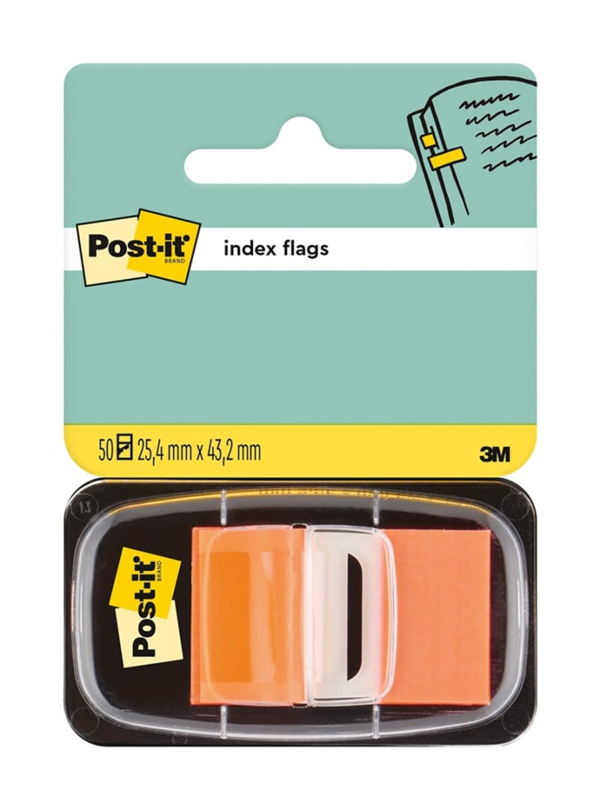 Indekseringsfaner POST-IT® (680-4), PP, 25x43mm, orange, 50 stk..