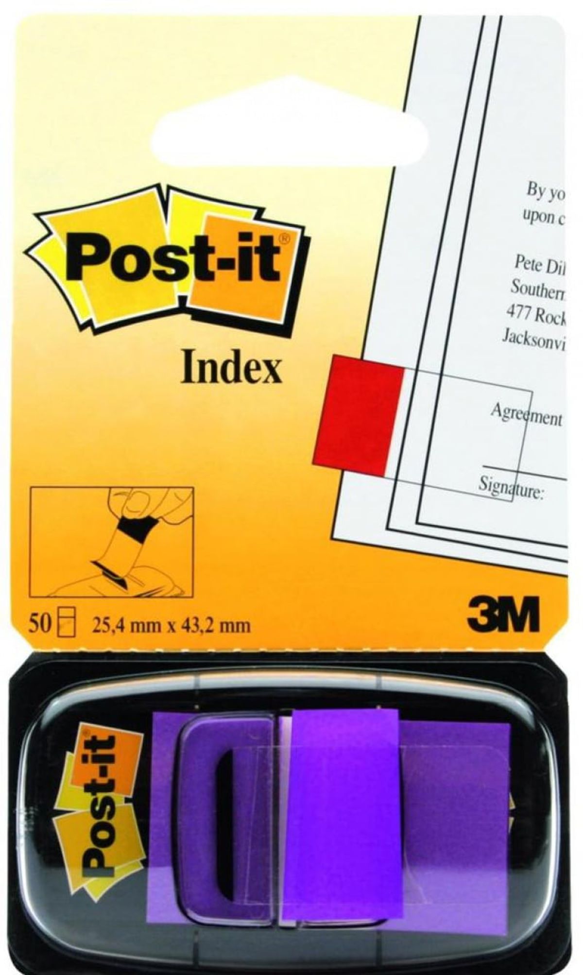 Indekseringsfaner POST-IT® (680-8), PP, 25x43mm, purpurrød, 50 stk..