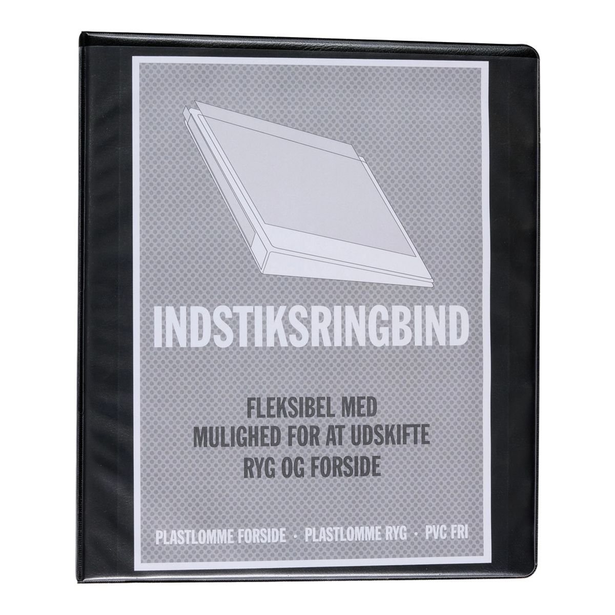 Indstiksringbind Relief sort A4 44mm