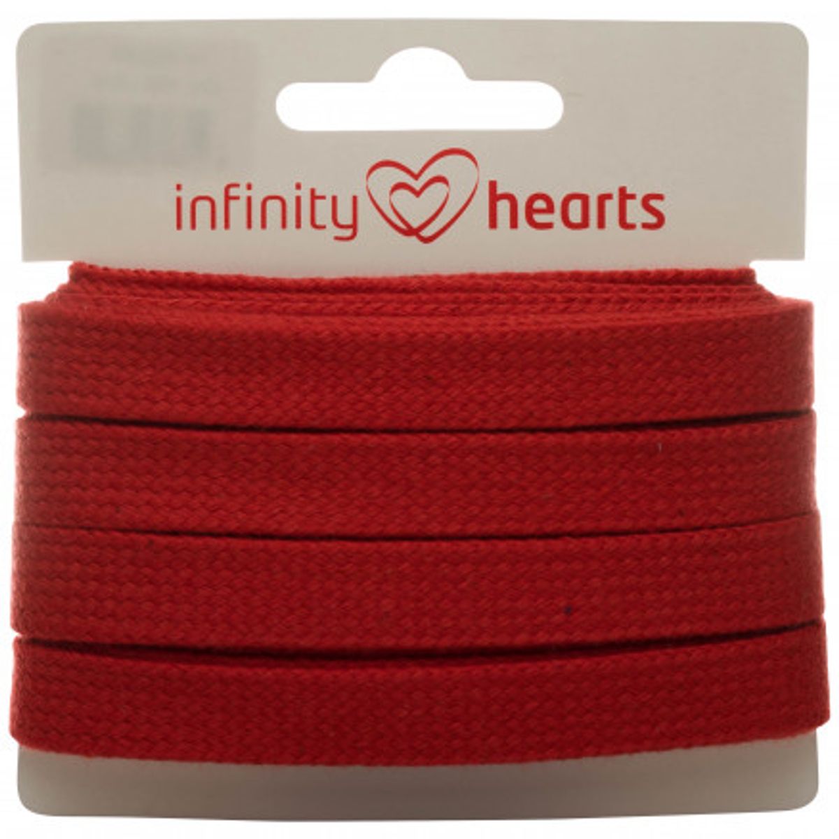 Infinity Hearts Anoraksnor Bomuld flad 10mm 550 Rød - 5m