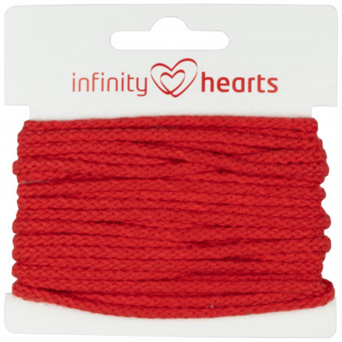 Infinity Hearts Anoraksnor Bomuld rund 3mm 550 Rød - 5m