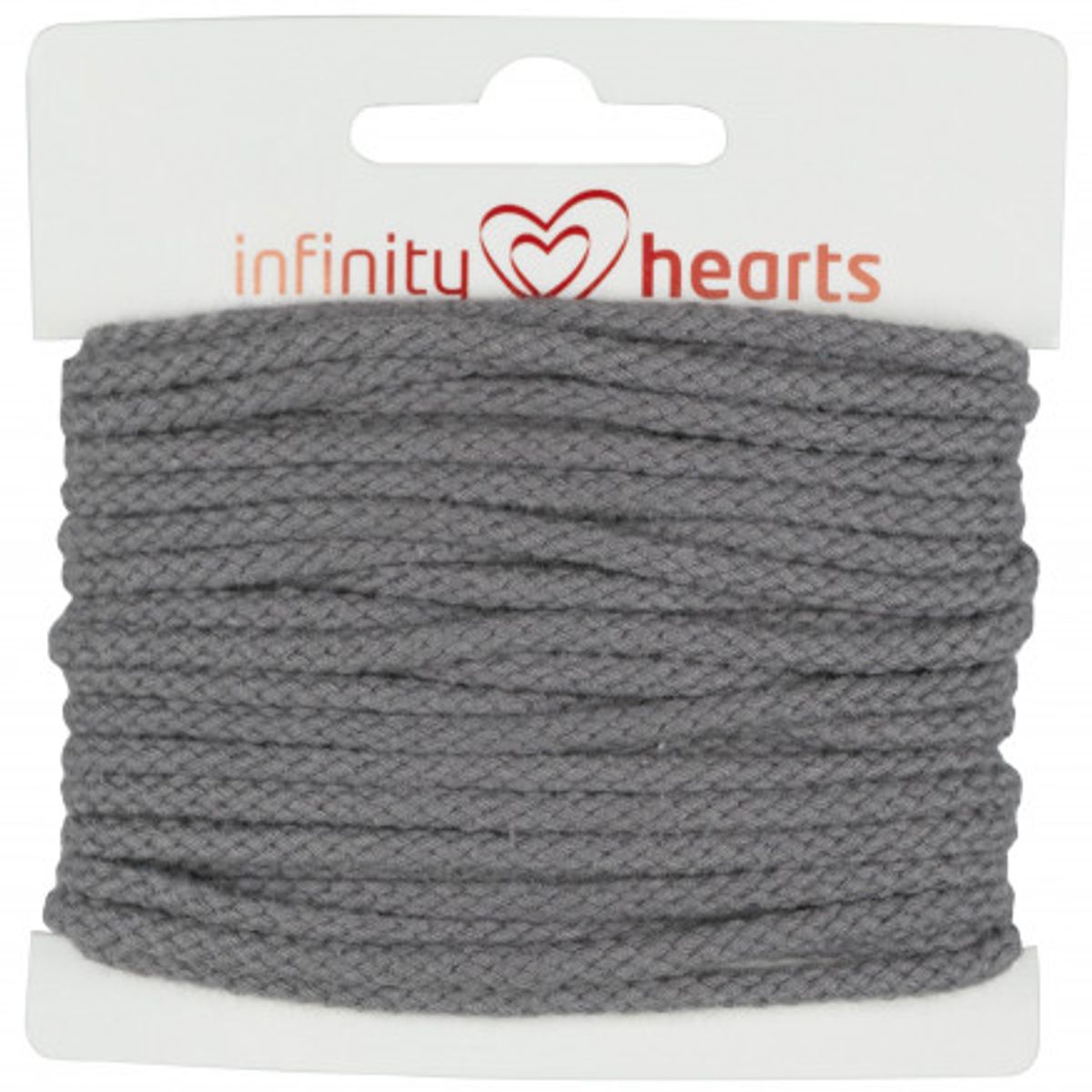 Infinity Hearts Anoraksnor Bomuld rund 3mm 950 Mørk Grå - 5m