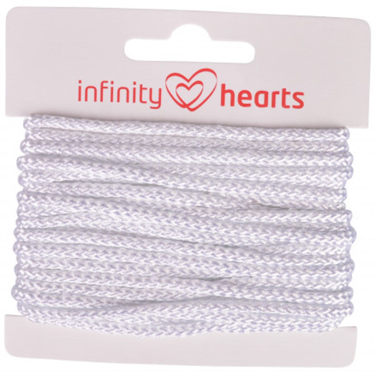 Infinity Hearts Anoraksnor Polyester 3mm 01 Hvid - 5m