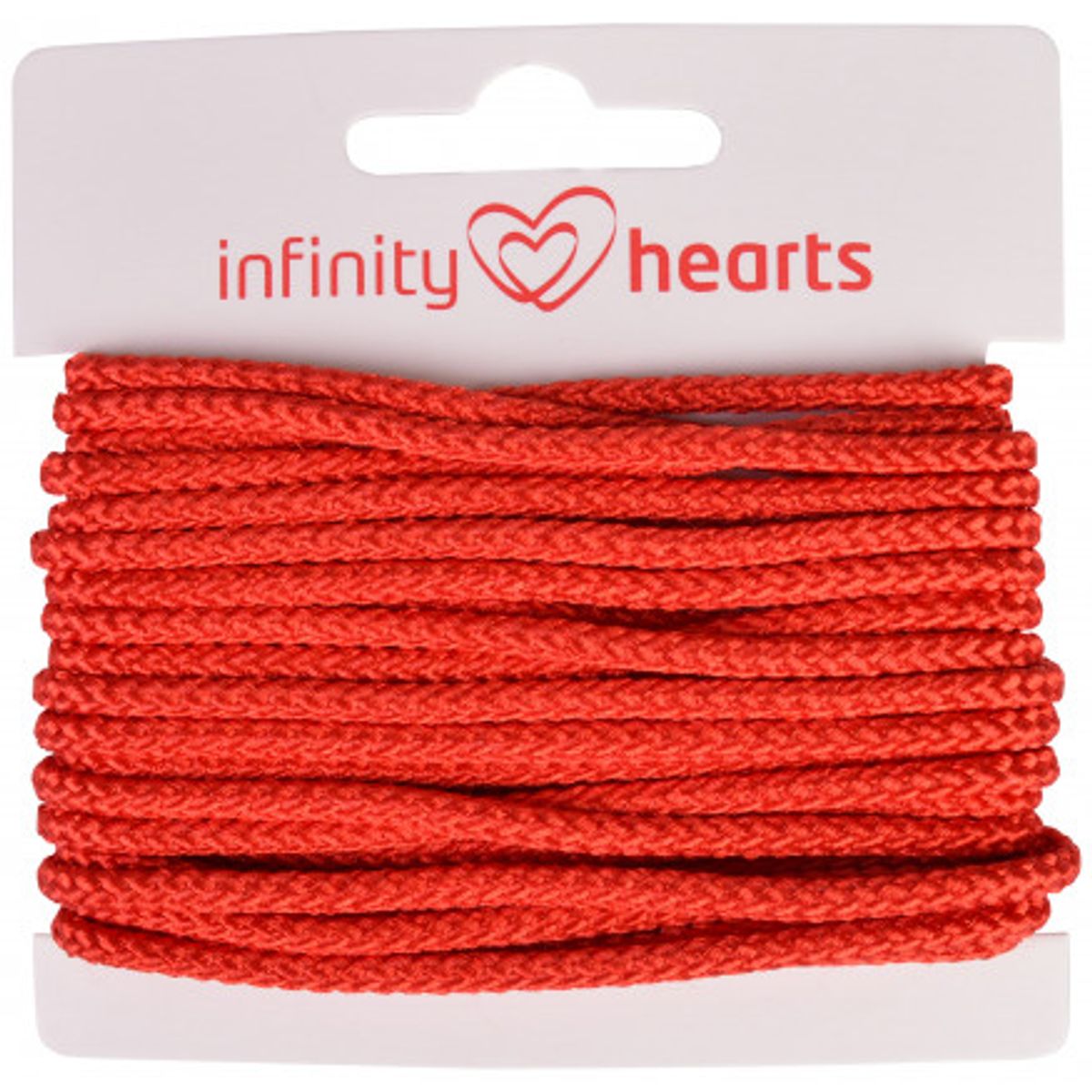 Infinity Hearts Anoraksnor Polyester 3mm 05 Rød - 5m