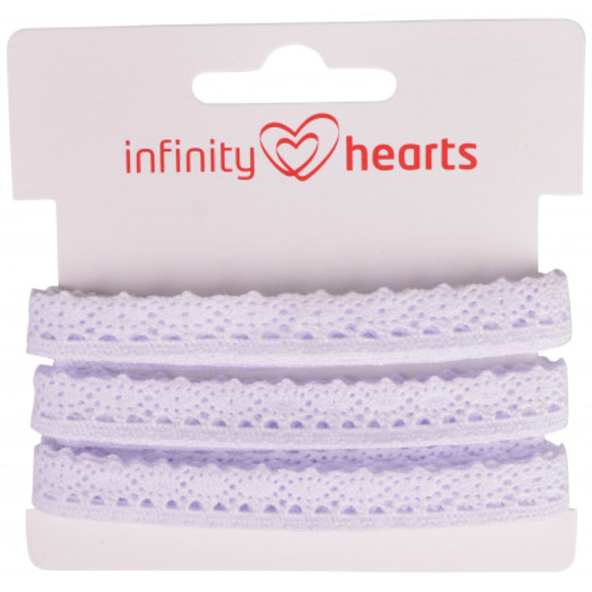 Infinity Hearts Blondebånd Polyester 11mm 01 Hvid - 5m