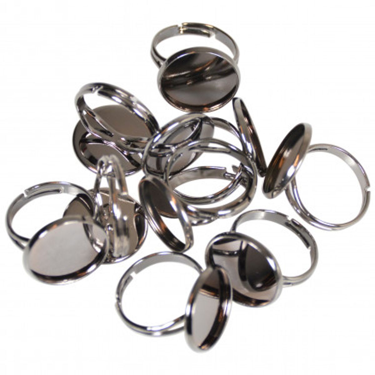 Infinity Hearts Fingerring DIY Jern Sort 16mm - 10 stk