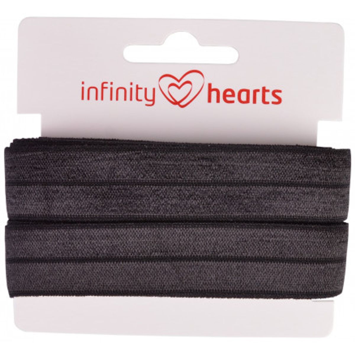 Infinity Hearts Foldeelastik 20mm 030 Sort - 5m