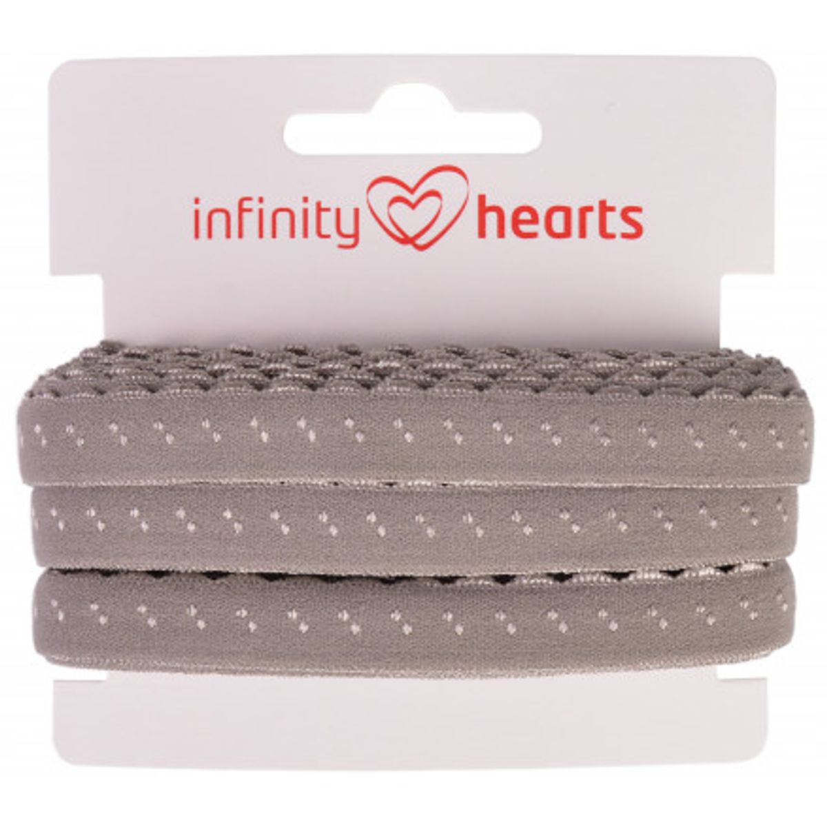 Infinity Hearts Foldeelastik Blonde 22/11mm 017 Grå - 5m