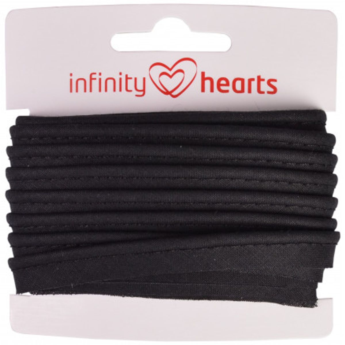 Infinity Hearts Pipingbånd Bomuld 11mm 03 Sort - 5m