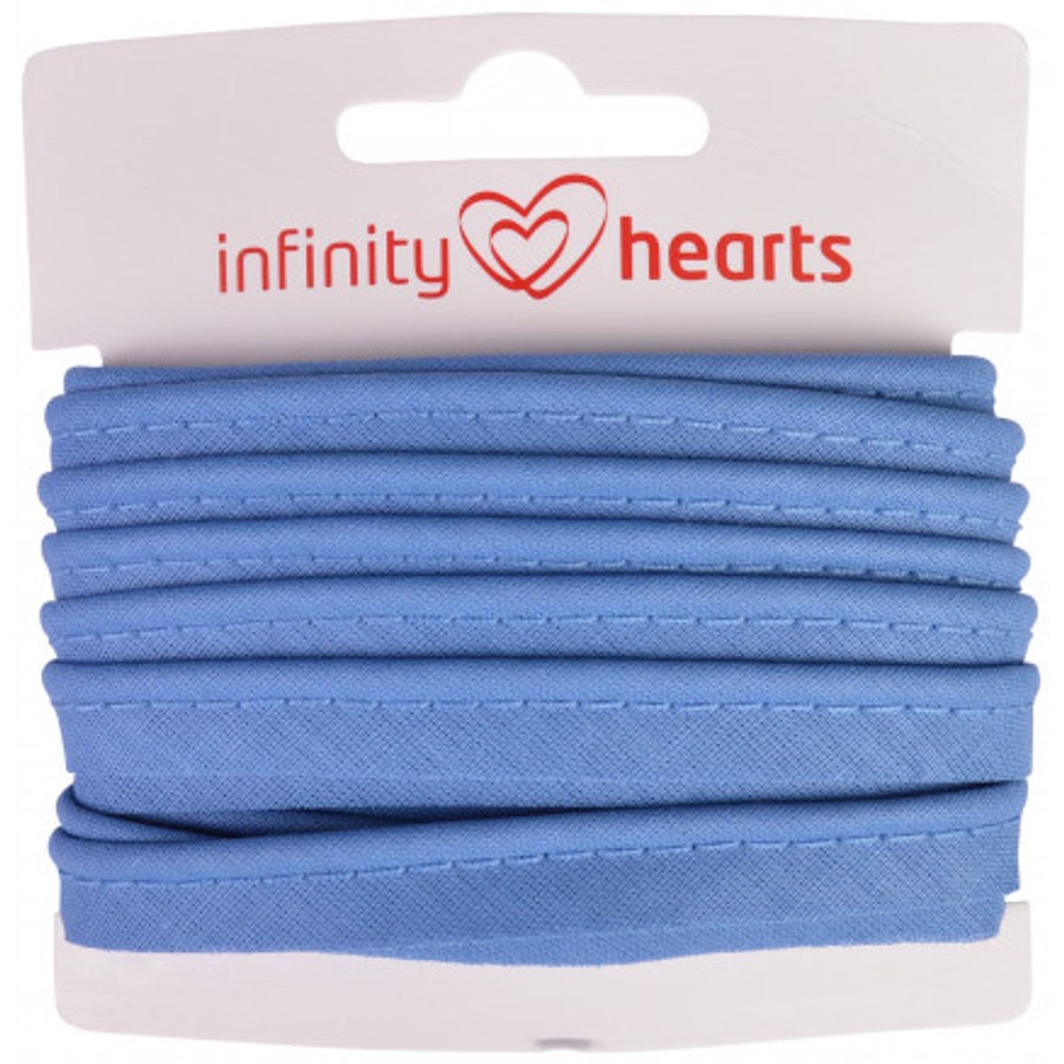 Infinity Hearts Pipingbånd Bomuld 11mm 10 Jeansblå - 5m