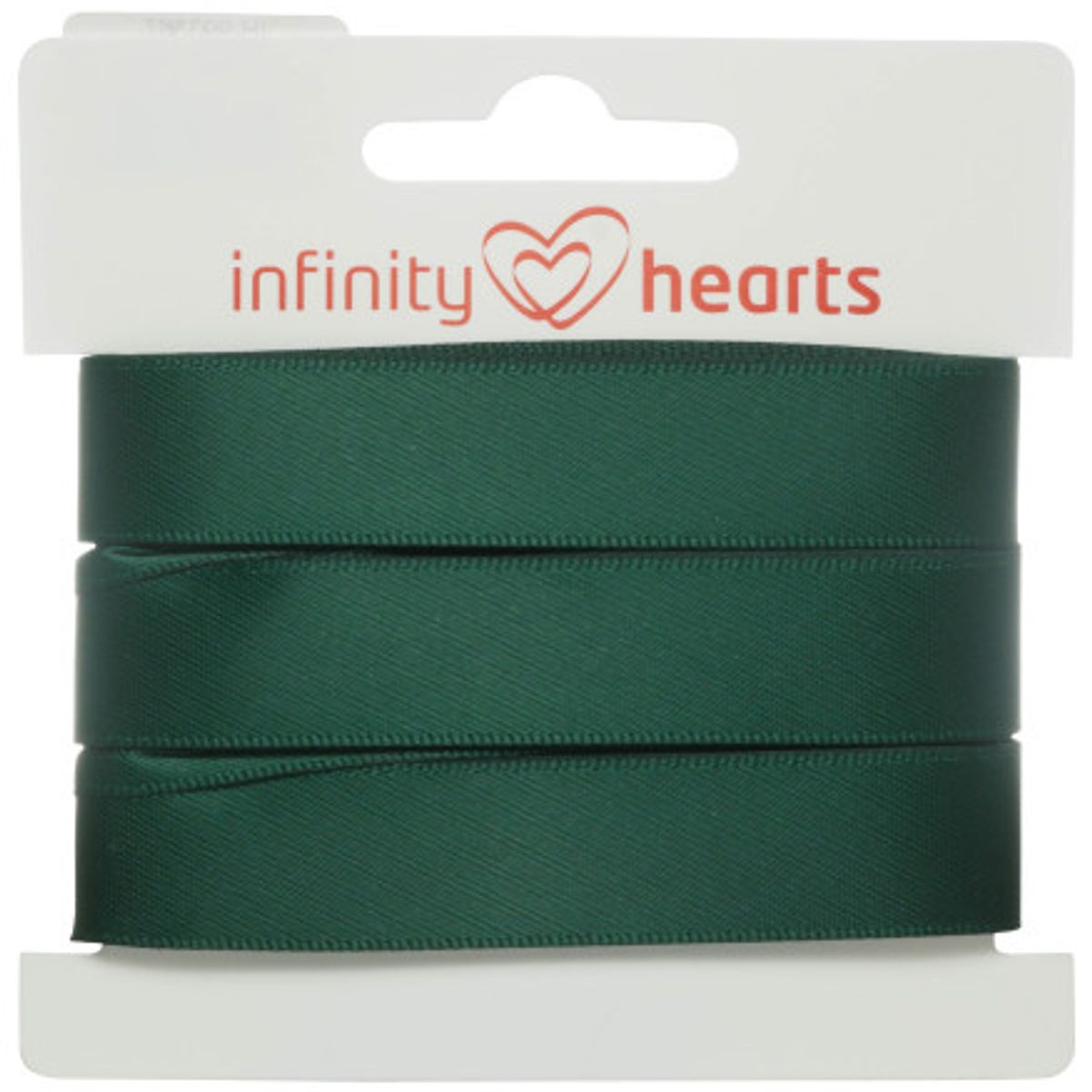 Infinity Hearts Satinbånd Dobbeltsidet 15mm 593 Armygrøn - 5m