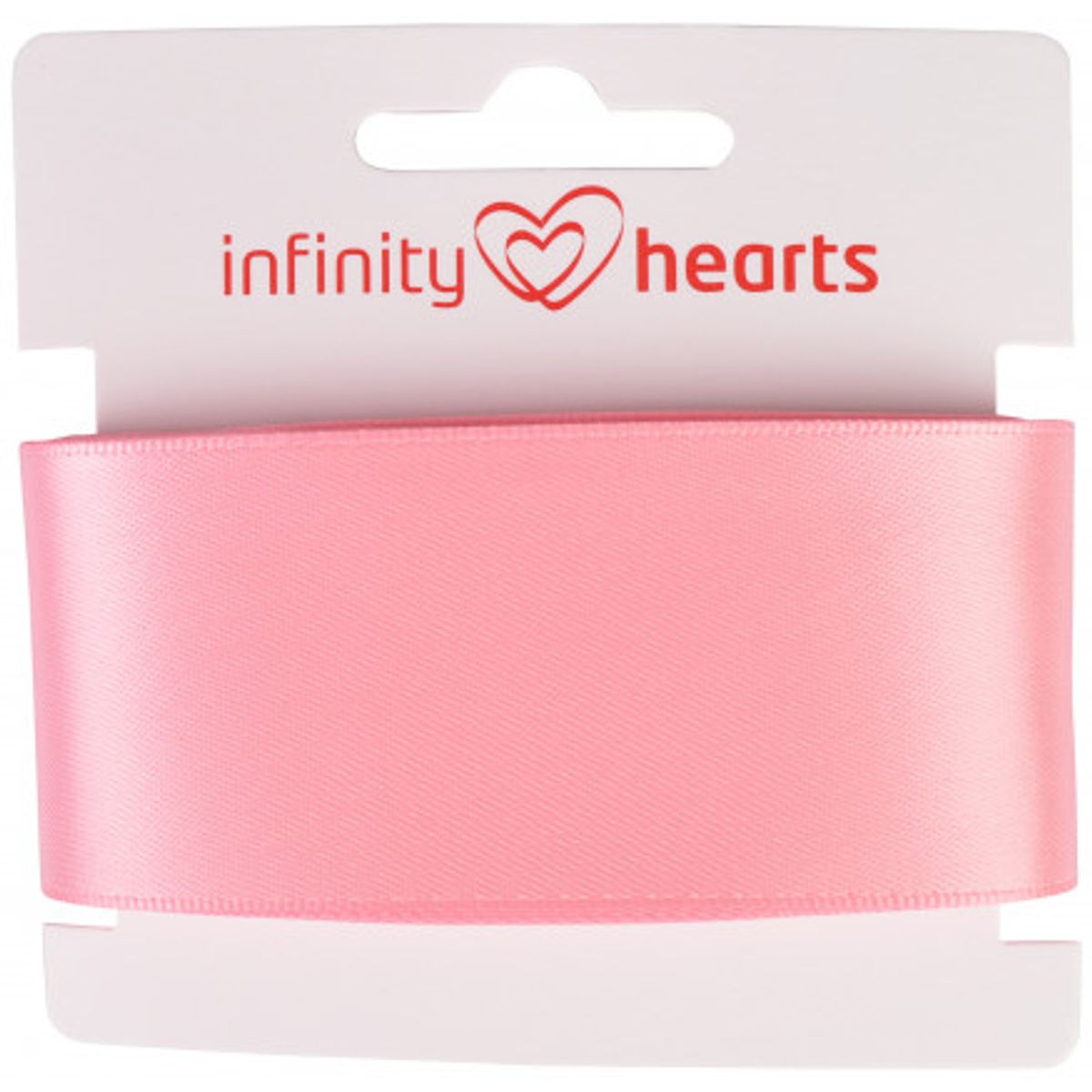 Infinity Hearts Satinbånd Dobbeltsidet 38mm 150 Lyserød - 5m