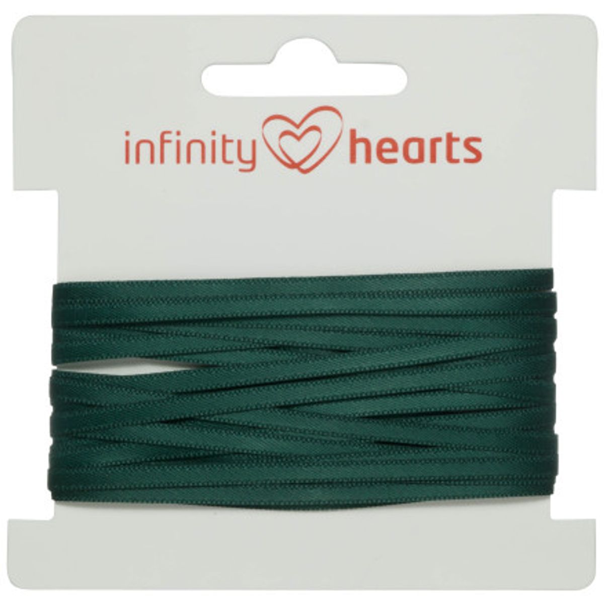 Infinity Hearts Satinbånd Dobbeltsidet 3mm 593 Armygrøn - 5m