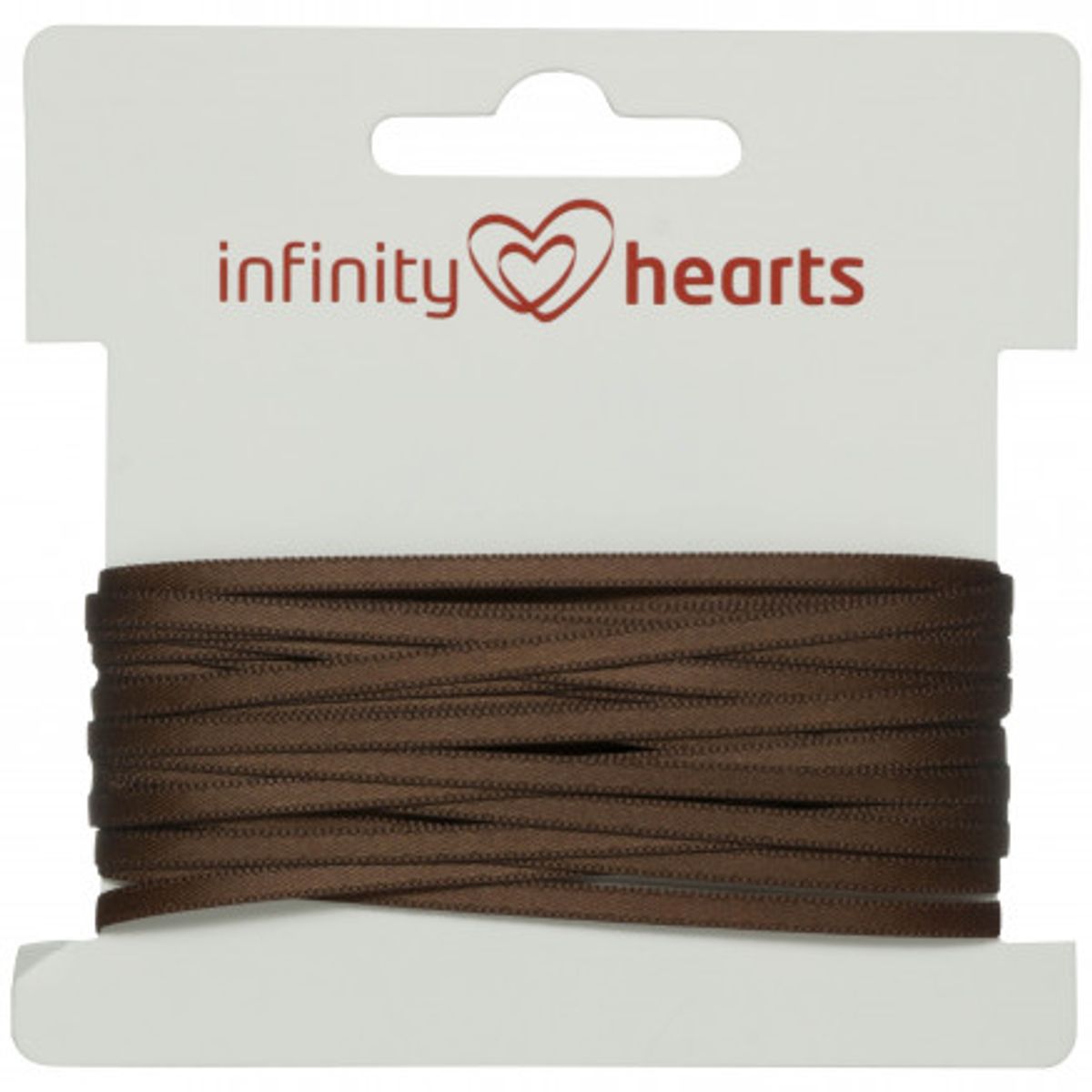 Infinity Hearts Satinbånd Dobbeltsidet 3mm 850 Brun - 5m