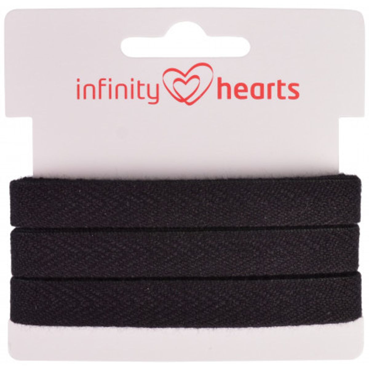 Infinity Hearts Sildebens Bånd Bomuld 10mm 09 Sort - 5m