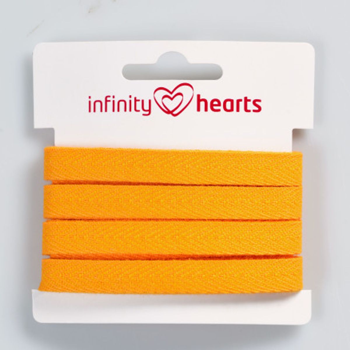 Infinity Hearts Sildebens Bånd Bomuld 10mm 55 Lys Orange - 5m