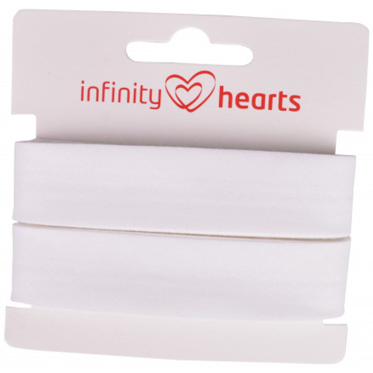 Infinity Hearts Skråbånd Bomuld 40/20mm 01 Hvid - 5m