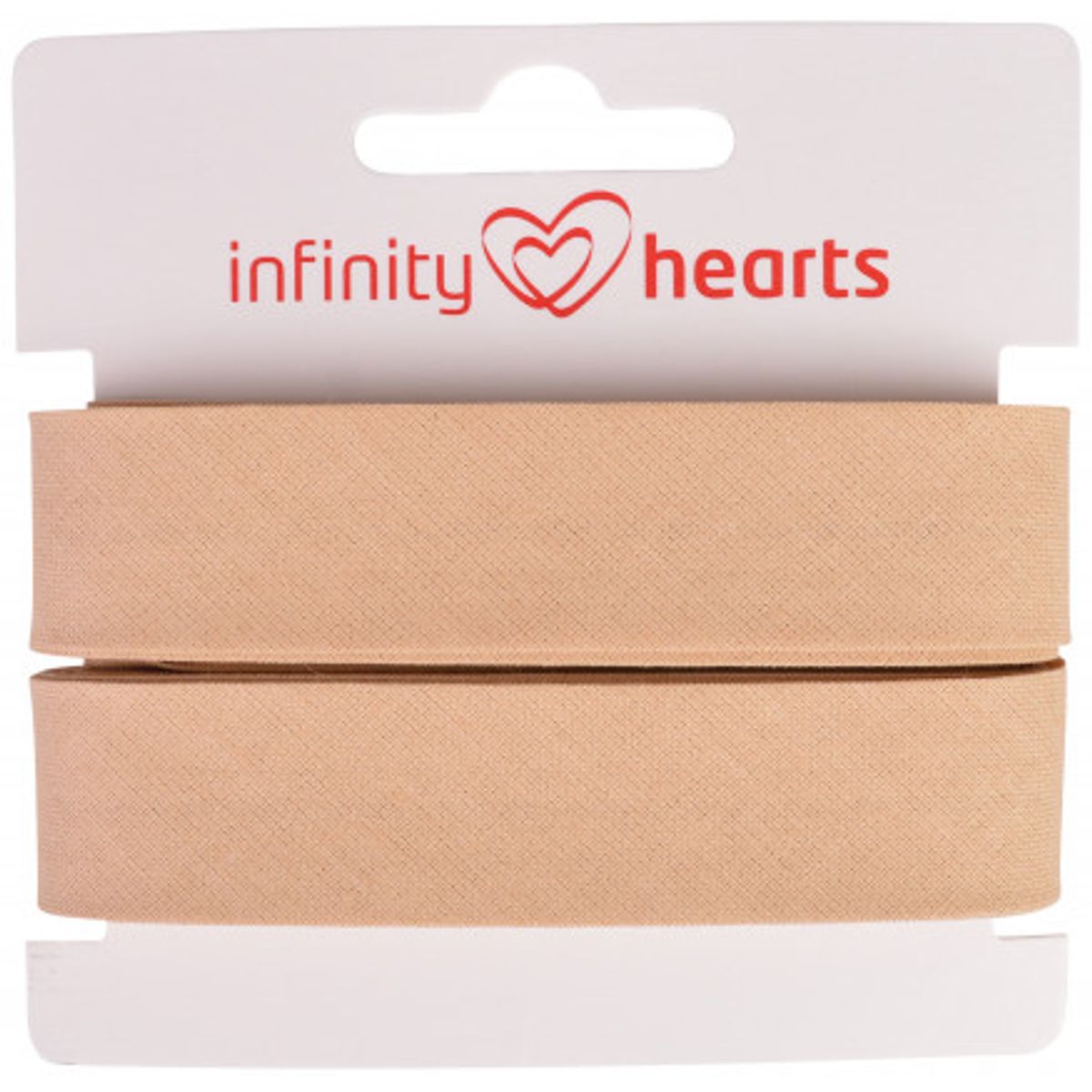 Infinity Hearts Skråbånd Bomuld 40/20mm 50 Beige - 5m