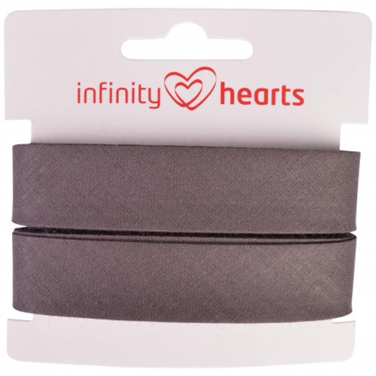 Infinity Hearts Skråbånd Bomuld 40/20mm 86 Mørkegrå - 5m