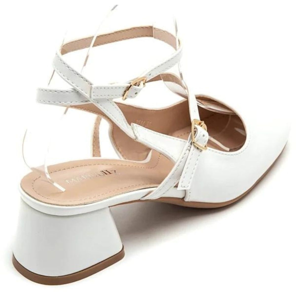 Inge dame ballerina med hæl 3214 - White