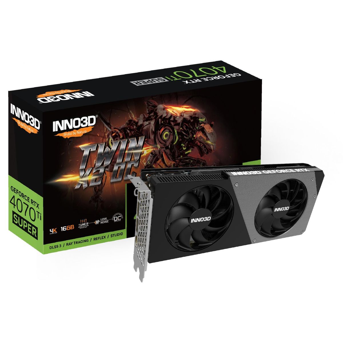 INNO3D GeForce RTX 4070 Ti SUPER TWIN X2 OC, graphics card (DLSS 3, 3x DisplayPort, 1x HDMI 2.1a)